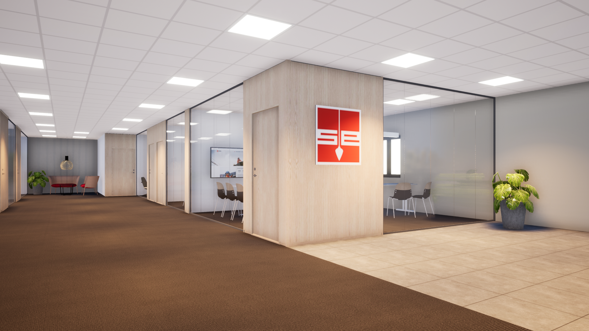 Sortland Entreprenør, 3D-illustrasjon.