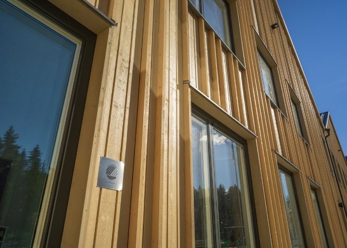 Detaljbild träfasad, Engelska skolan, Sigtuna