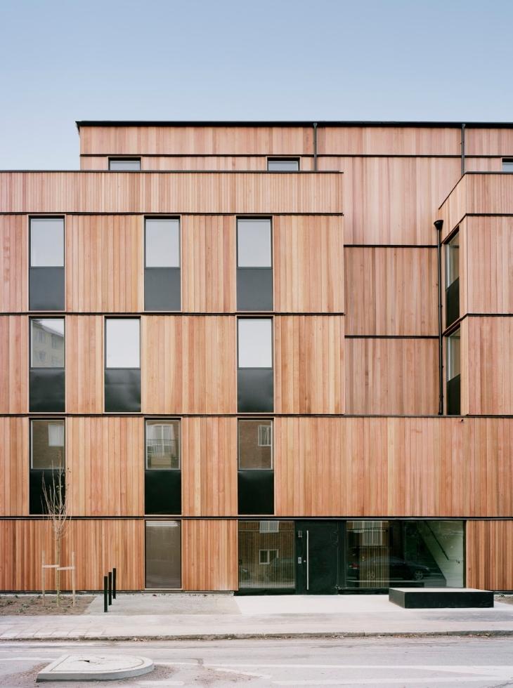 Flerbostadshus i trä med tidlös arkitektur