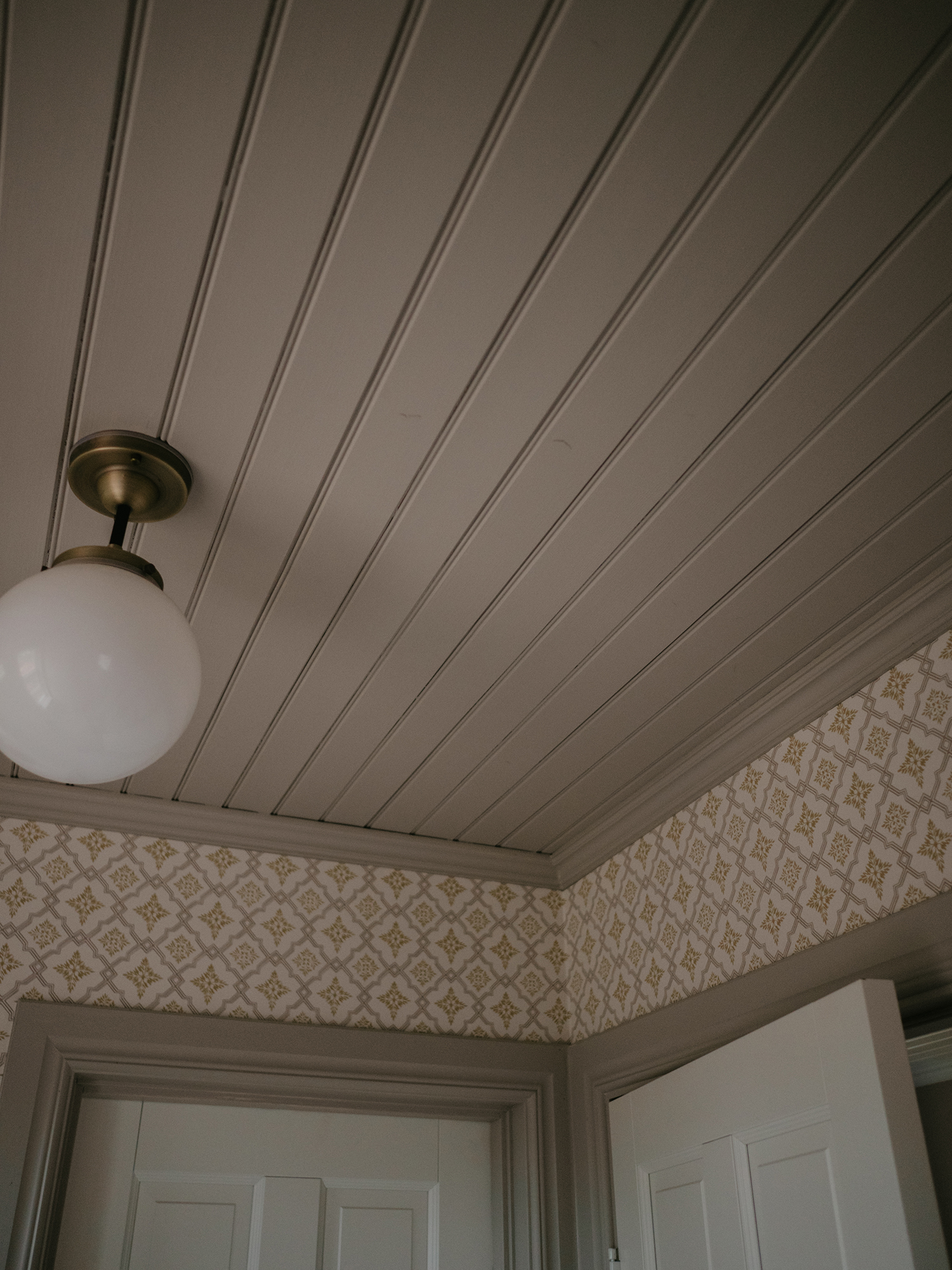 Träpanel i innertak