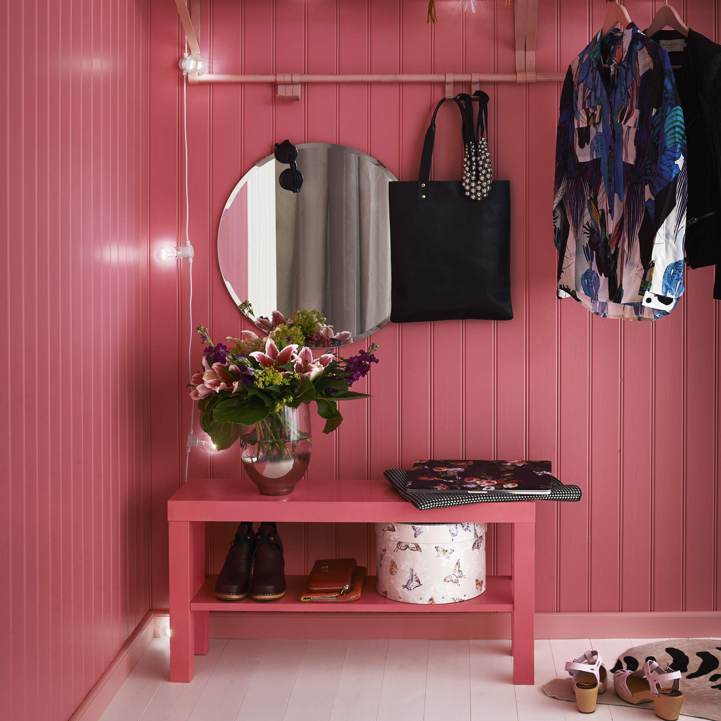 Skyggeskrå i fargen rosa